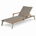 Tumbona ajustable de aluminio y teca 200x65x35 cm gris