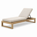 Tumbona de madera de teca con cojín de poliéster beige