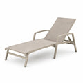 Tumbona de aluminio y textileno beige para exterior