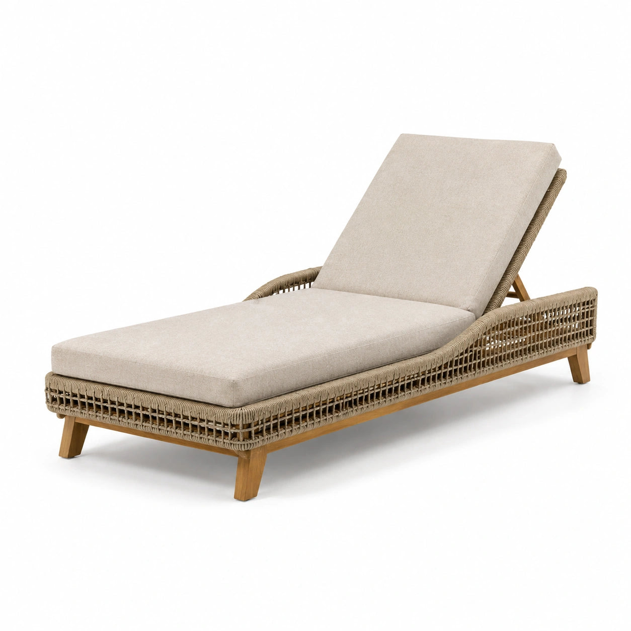 Tumbona de ratán sintético y madera de teca beige 200 cm
