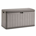 Baúl de jardín de resina 120x60x50 cm gris claro