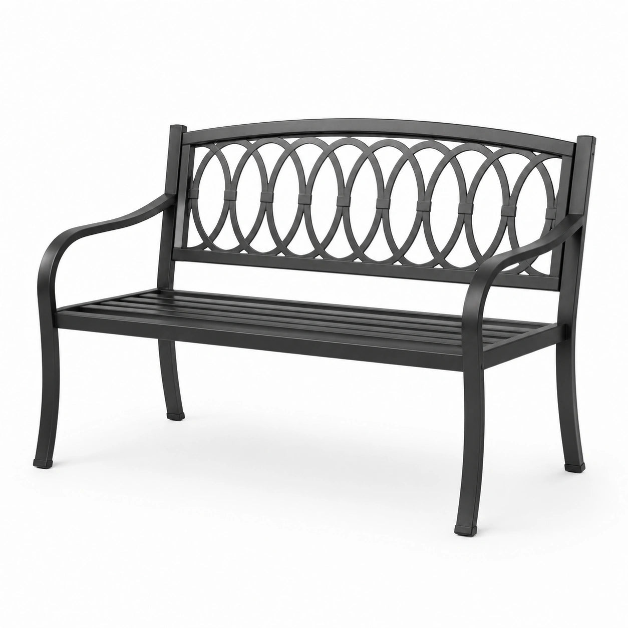 Banco de jardín de aluminio negro