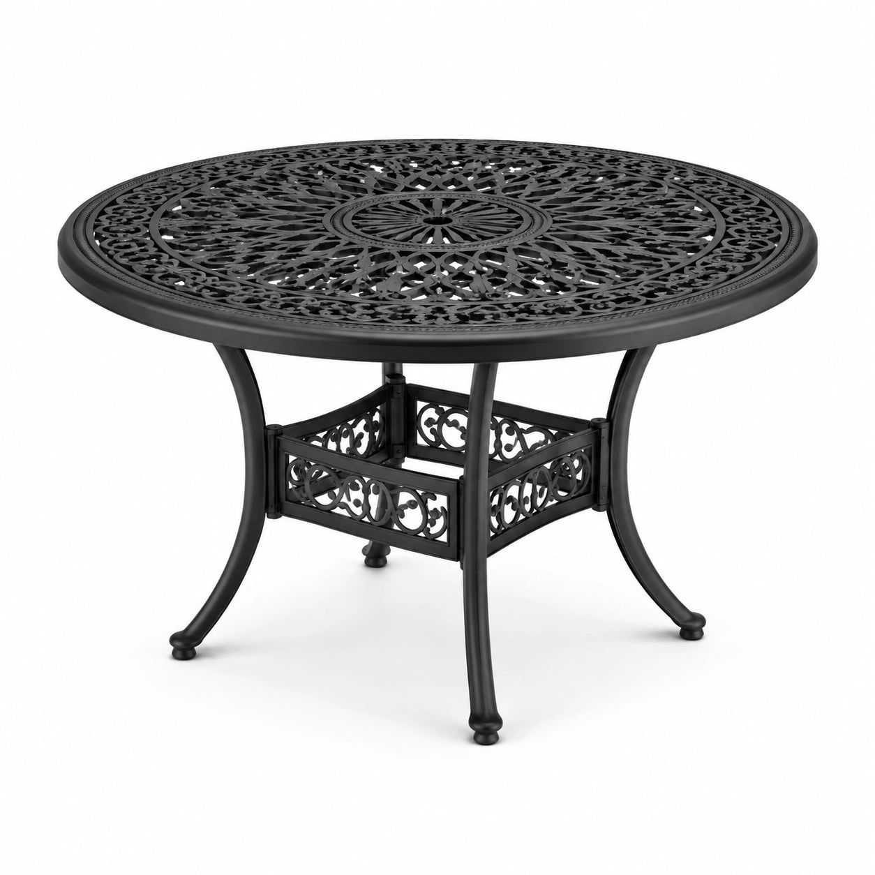 Mesa redonda de aluminio negro 120 cm
