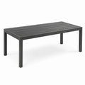 Mesa de comedor de jardín de metal gris 200cm x 90cm x 75cm